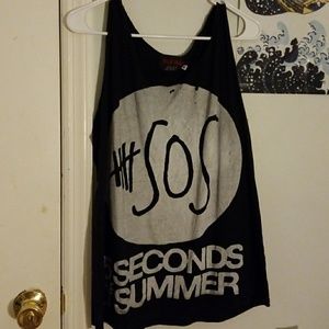 5sos distressed band Merch tank top